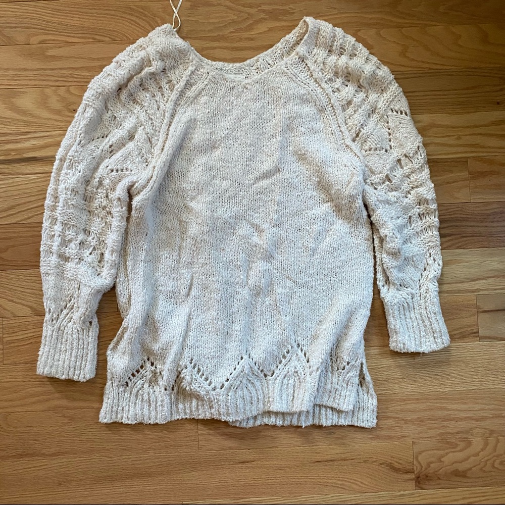 Anthropologie cream knit sweater